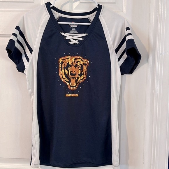 Women’s Majestic Chicago Bears NFL Short Sleeve Jersey Shirt Size Large - Picture 3 of 9